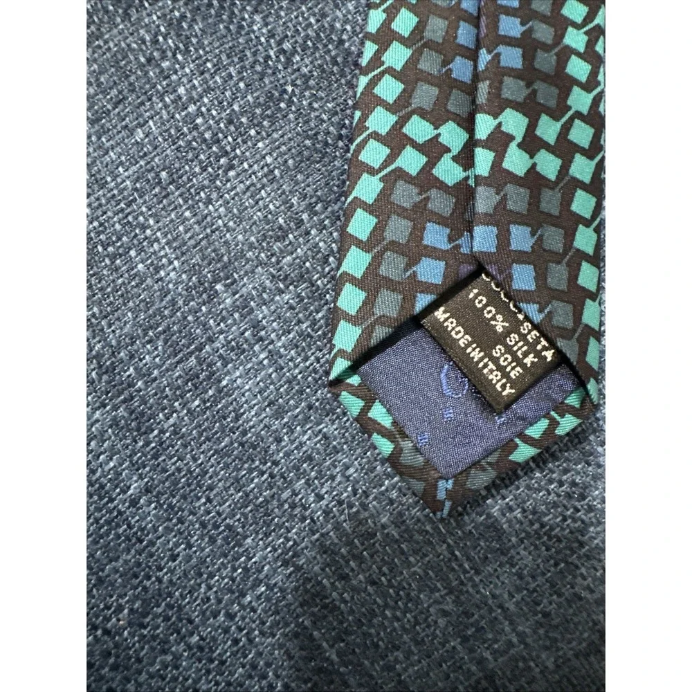 GUCCI tie necktie No Box Wide tie Check pattern  Silk Made in Italy Mens